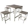 MIlani Home TAURUS - set tavolo bar completo con 4 sgabelli in alluminio