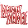 TRESMESTRES Federe Cuscini per Divano Grandi e Piccoli - Ikat Mediterraneo - Federe Cuscini per Arredo Rettangolari e Quadrati - Copricuscini 30x50 cm - Pack 2, Rosso