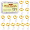 Forepin Stringa Luci LED a Batteria, 15 Pezzi Impermeabile 20 LED 2M Mini Lampada a Fili di Rame Bianco Caldo per Interni ed Esterni, Natalizi, Matrimoni, Feste di Compleanno, Decorazione da Giardino
