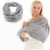 LaLoona baby bedding LaLoona Sciarpa Allattamento Multifunzione - Copri Allattamento, Traspirante, Ideale per Fuori Casa - Poncho Allattamento in Cotone - Grigio