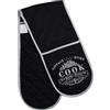 PREMIER Housewares 5100072 Vintage Casa Doppio Guanto da Forno, Esterno in 100% Cotone, Imbottitura a Fibre Miste, Nero