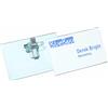 Durable 814519 - Portanome Economy, con combi clip, spilla e clip a coccodrillo, 54x90 mm, trasparente, confezione da 50 pezzi