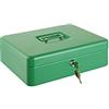 Alco-Albert 843-18 - Cassetta portamonete con serratura, 310 x 225 x 75 mm, cassetta portamonete con inserto per monete, 2 chiavi, verde