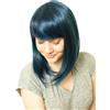 Prettyland Parrucca donna liscia e opaca come capelli veri aspetto naturale medio-lungo - Misto Blu Nero C180