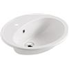 CERAMICA GALASSIA Lavabo Eloise incasso soprapiano salvaspazio 57x48 tondo in ceramica bianco - Cod. Articolo: 6000