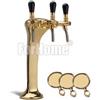 Colonna per Spillatura Birra o Acqua Depurata ForHome Cobra Palmer 3 Vie Ottone Completa di: Rubinetti, Medaglioni (or)