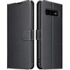 ELESNOW Cover per Samsung Galaxy S10, Flip Wallet Case Custodia per Samsung Galaxy S10 (Nero)