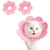 crazy bean 2pcs Collare Protettivo per Gatto Regolabile Collare Elisabettiano Cane Morbido Cono di Recupero per Animali Protettivo Forma Anti-Morso Simpatico Fiore Ferite,Rosa,L