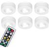 Briloner Leuchten - Set di 6 luci a LED per armadio con telecomando, luce dimmerabile e funzionale, luce notturna da camera, con funzione timer e pad adesivi 3M, 58x26mm (DxA), colore bianco