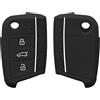 kwmobile Custodia Coprichiave Compatibile con VW Golf 7 MK7 con 3 tasti Cover - Copri Telecomando Chiave Auto - Copri Chiavi Macchina nero / bianco