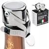 KLOVEO Tappo Champagne - WAF Tenuta Brevettata - Prodotto Italia | Adatto a bottiglie da 750 ml, non necessita di pompa a pressione, mantiene le bollicine fresche per 3-5 giorni, senza BPA