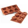 silikomart | SF124 Stampo in Silicone per Monoporzioni PASSION, Antiaderente, 6 Cuori, Confezione da 1 Stampo per Dolci, 69,5 x 72 mm, h 39,5 mm, Made in Italy