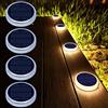 Lacasa Luci Solari da Giardino, Lampada Solare da Esterno, Luci di Sicurezza Faretto per Ponte Vialetto Passerella Percorso Scale Piazza Cortile Auto On/Off - Bianco caldo 4pcs
