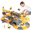 TUMAMA Pista da Corsa Macchinine Elettriche, Trenino Elettrico per Bambini 2 3 4 5 6 7 8 Anni con 8 Auto, Set di Pista Macchine Treno Moto Giocattolo, Camion Paw Patrol Cars Giochi, Construction Toys
