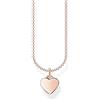 Thomas Sabo Collana da donna cuore oro rosa argento 925, lunghezza 36-38 cm