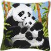 VERVACO Kit Cuscino Punto Croce Famiglia Panda Set Ricamo Principianti Cuscini Gobelin Decorativi ca. 40 x 40 cm Accessori per Lavoretti Creativi DIY Casa Decor Hobby Adulti Cross Stitch