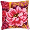 VERVACO Kit Cuscino Punto Croce FIORITURA Rosa Set Ricamo Principianti Cuscini Gobelin Decorativi ca. 40 x 40 cm Accessori per Lavoretti Creativi DIY Casa Decor Hobby Adulti Cross Stitch