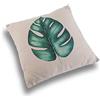 Versa 21350060 Cuscino Quadrato con Immagine Foglia, Poliestere, Verde/Bianco, 45x15x45 cm