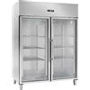 Amitek Armadio Frigo Refrigerato tropicalizzato Modello AK1414TNG Porta a vetro temperatura normale acciaio inox