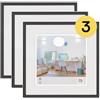 walther designCornice per foto nera 30 x 30 cm confezione da 3, cornice in plastica New Lifestyle KV330B3