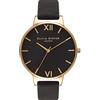 Olivia Burton Orologio Analogico al Quarzo da Donna Collezione BLACK DIAL con Cinturino in Pelle Nero - OB15BD55