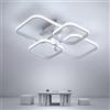 DAXGD Plafoniera LED Soffitto 64CM, 60W 6750LM Lampada da Soffitto Bianco, Moderno Plafoniera in Acrilico Quadrato per Camera da Letto, Soggiorno, Cucina, Cucina, Bianca Fredda 6500K