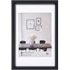 walther design nera 50 x 70 cm con passe-partout, cornice in plastica Steel Style ES070B
