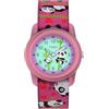Timex Orologio Analogico Quarzo Unisex Bambini con Cinturino in Tessuto TW7C77100, Multicolore (Panda/Rosa)
