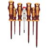 Presch set di 7 cacciaviti VDE - Set di giravite magnetici isolati da elettricista con cercafase