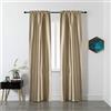 GIRASOLE HOME Coppia Tende Oscuranti Effetto Metallizzato Tenda Isolante per Soggiorno Camera Ufficio Balcone Porta Finestra 2 Pannelli con Tasca (Oro, 70x240cm)