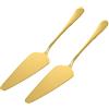 Hemoton Paletta per torta da 2 pezzi con coltello per torta e paletta per torte, supporto per torte, tagliaporta triangolare con lama ondulata (oro)