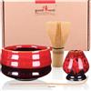 Goodwei Matcha Kit con Frusta Matcha, Ciotola Matcha e Supporto Frusta in ceramica con lo stesso design | Tazza Matcha Chawan tradizionale, 430 ml | The Matcha Set Regalo (80, Yogan)