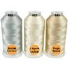 New brothread Set di 3 Neutri Colori poliestere filo di ricamo macchina grande bobina 5000M per tutte le macchine da ricamo