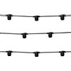 Wisdom Catena di luci lineare 5 metri per 10 lampadine E27 IP54 Nera Wisdom