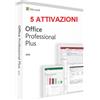 Microsoft OFFICE 2019 PRO PLUS LICENZA PER 5 POSTAZIONI ATTIVAZIONE ONLINE 32/64 BIT KEY ESD