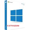 Microsoft WINDOWS 10 HOME LICENZA PER 5 POSTAZIONI ATTIVAZIONE ONLINE