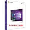 Microsoft WINDOWS 10 PRO PROFESSIONAL LICENZA PER 5 POSTAZIONI ATTIVAZIONE ONLINE