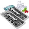 Dreiklang - be smart® Set di 2 stampi per cubetti di ghiaccio lucidati in acciaio inox 18/8 con inserto a leva per una facile rimozione dei prodotti alimentari e di lunga durata, senza plastica,