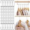 HOUSE DAY Grucce salvaspazio per vestiti, confezione da 12, resistenti, capacità 13,6 kg, appendiabiti magici in metallo, robusti ganci multipli, organizer salvaspazio per armadio e stoccaggio