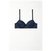 Tezenis Reggiseno Balconcino Leggermente Imbottito In Pizzo Riciclato Wien Donna Blu