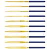quiodok Dylan-EU Set di 10 Lime Diamantate Mini Diamond Files, 140 mm, per Metallo Morbido, Pietra e Plastica, Blu e Oro