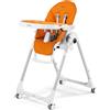 Peg Perego Prima Pappa Follow Me Seggiolone Pappa Neonati Reclinabile, Funzione Sdraietta, 4 ruote, Pieghevole e Ultracompatto, per Bambini da 0 a 3 Anni (0-15 kg), Arancia