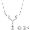 Elli Parure Da Donna In Argento 925 Con Zirconia Cubica, 45 Cm
