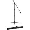 World Rhythm WR-502 Boom Asta per microfono e clip per microfono - Asta per microfono regolabile in altezza con base treppiedi e clip per microfono e borsa per il trasporto, Nero