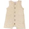 People Wear Organic Pagliaccetto baby con taschine in cotone bio - col. righe giallo
