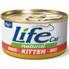 LifeCat Natural Kitten da 85 gr Gusto Manzo