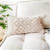 Mocoli Boho Fodera per Cuscino, 30x50cm Fodera Cuscino Decorativa Corda Cotone Tessitura Cuscino Divano Federa Tessuto Mano Divano Fodera per Cuscino Soggiorno Morbido Beige(Nessun nucleo del cuscino)