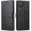 Focusor Cover a Libro Samsung Galaxy A12/M12, in Pelle, Portafoglio, Nero