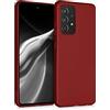 kwmobile Custodia Compatibile con Samsung Galaxy A52 / A52 5G / A52s 5G Cover - Back Case Morbida - Protezione in Silicone TPU Effetto Metallizzato rosso scuro metallizzato