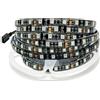 Tesfish Striscia LED 12V RGB, Strisce 5M Scheda PCB Nera 5050 IP65 Impermeabile 300 LEDs Striscia Luci Colorate Nastri per Camera da Letto, Decorazione Cucina